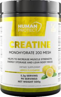 Human Protect Creatine Monohydrate, Citrón, 500 g