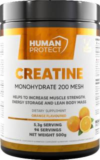 Human Protect Creatine Monohydrate, Pomaranč, 500 g