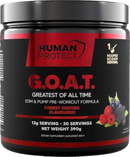Human Protect G.O.A.T. Pre-workout, Lesné ovocie, 390 g