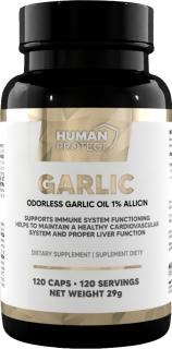 Human Protect Garlic Odorless Oil, Allicín 1%, 15 mg, 120 softgel kapsúl