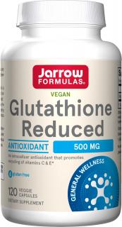Jarrow Glutathione Reduced, Redukovaný glutatión, 500 mg, 120 rastlinných kapsúl