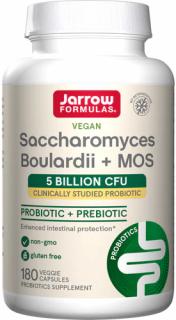 Jarrow Saccharomyces Boulardii + MOS, Probiotiká, 5 miliárd CFU, 180 rastlinných kapsúl s pomalým uvoľňovaním