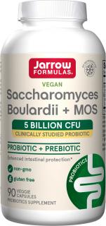 Jarrow Saccharomyces Boulardii + MOS, Probiotiká, 5 miliárd CFU, 90 rastlinných kapsúl s pomalým uvoľňovaním