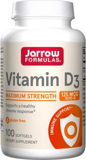 Jarrow Vitamin D3 5000 IU, 100 softgel kapsúl