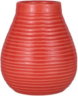 Keramická kalabasa, Červená s vrúbkami, 350 ml