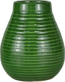 Keramická kalabasa, Zelená s vrúbkami, 350 ml