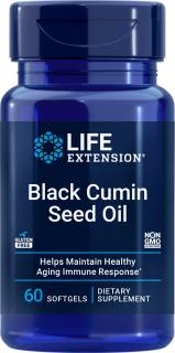 Life Extension Black Cumin Seed Oil, Olej z čiernej rasce, 500 mg, 60 softgel kapsúl