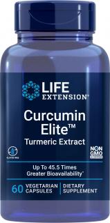 Life Extension Curcumin Elite Turmeric Extract, 500 mg, 60 rastlinných kapsúl