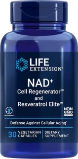Life Extension NAD+ Cell Regenerator & Resveratrol Elite, 300 mg, 30 rastlinných kapsúl