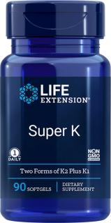 Life Extension Super K, Kombinácia K2 a K1, 2600 μg, 90 softgel kapsúl