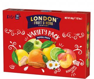 London Fruit & Herb Mix ovocných a bylinných čajov - Tropické ovocie, 30 vrecúšok, 6 druhov