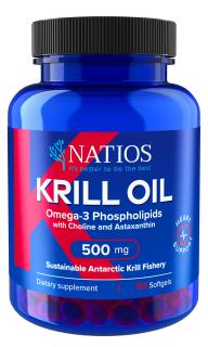 NATIOS Krill Oil, Olej z antarktického krilu s astaxantínom, 500 mg, 60 softgel kapsúl