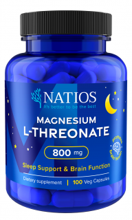 NATIOS Magnesium L-Threonate, L-threonát horečnatý, 800 mg, 100 veg. kapsúl