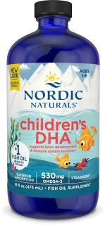Nordic Naturals Children's DHA, Omega 3 pre deti, Príchuť jahody, 473 ml