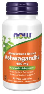 NOW FOODS Ashwagandha Extract, 450 mg, 90 rastlinných kapsúl