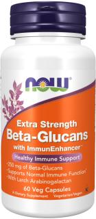 NOW FOODS Beta-Glucans with ImmunEnhancer, Extra Strength, 60 rastlinných kapsúl