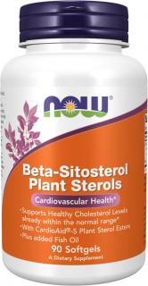 NOW FOODS Beta-Sitosterol Plant Sterols, Rastlinné steroly, 90 softgel kapsúl
