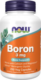 NOW FOODS Bór 3 mg, 250 rastlinných kapsúl