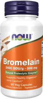 NOW FOODS Bromelain, 500 mg, 60 rastlinných kapsúl