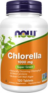 NOW FOODS Chlorella, 1000 mg, 120 tabliet