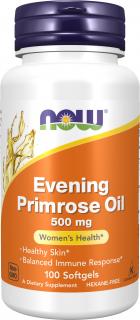 NOW FOODS Evening Primrose Oil, Pupalkový olej, 500 mg, 100 softgel kapsúl