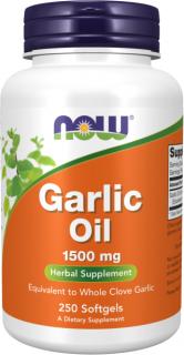 NOW FOODS Garlic Oil, Cesnakový olej, 1500 mg, 250 softgel kapsúl