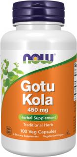 NOW FOODS Gotu Kola, 450 mg, 100 rastlinných kapsúl