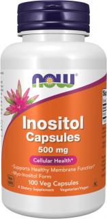 NOW FOODS Inositol, 500 mg, 100 rastlinných kapsúl