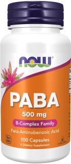 NOW FOODS PABA, 500 mg, 100 kapsúl