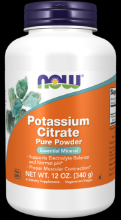 NOW Foods Potassium Citrate, Pure Powder, Draslík, 340 g