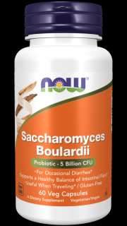 NOW FOODS Saccharomyces Boulardii, 5 miliárd CFU, 60 rastlinných kapsúl