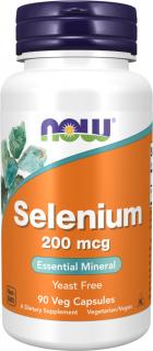 NOW FOODS Selenium 200 mcg, 90 rastlinných kapsúl