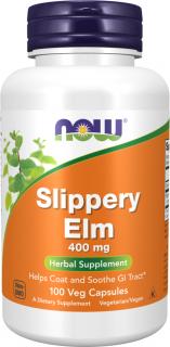 NOW FOODS Slippery Elm, Brest Červený, 400 mg, 100 rastlinných kapsúl