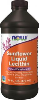 NOW FOODS Sunflower Liquid Lecithin, Tekutý slnečnicový lecitín, 473 ml
