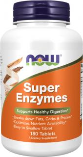 NOW FOODS Super Enzymes, tráviace enzýmy, 180 tabliet