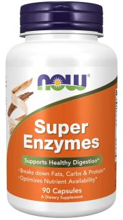NOW FOODS Super Enzymes, tráviace enzýmy, 90 kapsúl