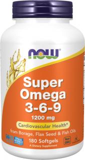 NOW FOODS Super Omega 3-6-9, 1200 mg, 180 softgel kapsúl