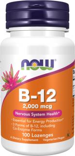NOW FOODS Vitamin B-12, 2000 μg, 100 pastiliek
