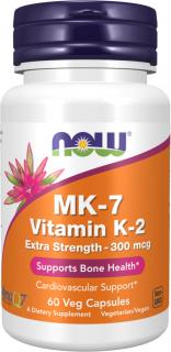 NOW FOODS Vitamin K2 ako MK-7, Extra, 300 μg, 60 rastlinných kapsúl