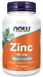 NOW FOODS Zinc Gluconate, Zinok, 50 mg, 250 tabliet