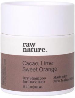 Raw Nature Dry Shampoo For Dark Hair, Suchý šampón pre tmavé vlasy, 28 g