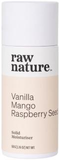 Raw Nature Solid Moisturiser, Tuhý hydratačný krém - Vanilka, mango, malinové semienka, 50 g