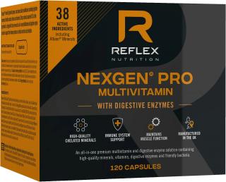 Reflex Nexgen® PRO Multivitamín s tráviacimi enzýmami, 120 kapsúl