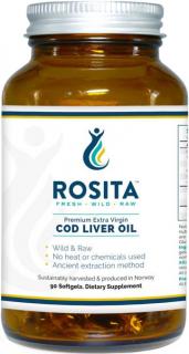 Rosita Extra Virgin Cod Liver Oil, Extra panenský olej z treščej pečene, 90 softgel kapsúl