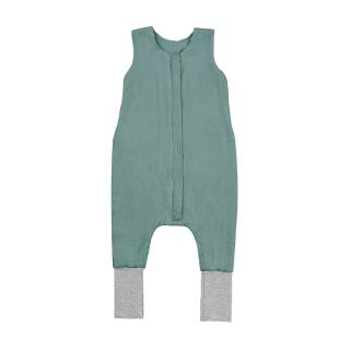 Sleepee Mušelínový spací vak s nohavicami, 1-2 roky S, Ocean Green Zelená