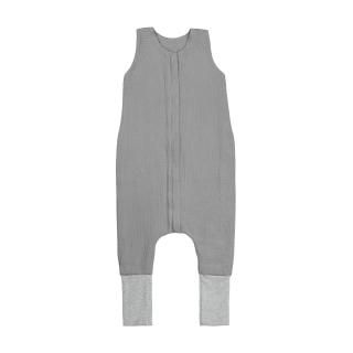 Sleepee Mušelínový spací vak s nohavicami, 3-4 roky M, Dark Grey Tmavosivá