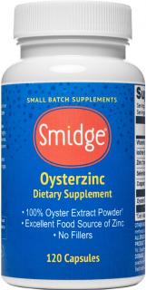 Smidge Oysterzinc, Extrakt z ustríc, Zinok, selén, meď, jód a vitamín B12, 120 rastlinných kapsúl