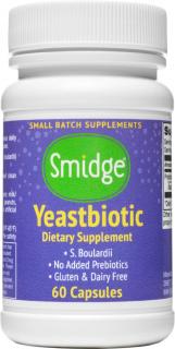 Smidge Yeastbiotic, Saccharomyces boulardii, 3 miliardy CFU, 60 rastlinných kapsúl