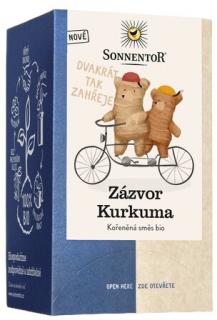 SONNENTOR Zázvor kurkuma BIO čaj, porciovaný dvojkomorový, 32,4 g