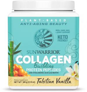 Sunwarrior Collagen Building Protein Peptides, Vegan, Vanilka, 500 g